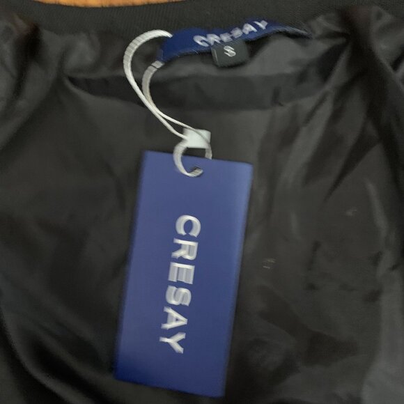 NWT $89 CRESAY Bomber Jacket Sequin Fitted Gold Sequence Zip Up Blazer SZ Small - Picture 4 of 7